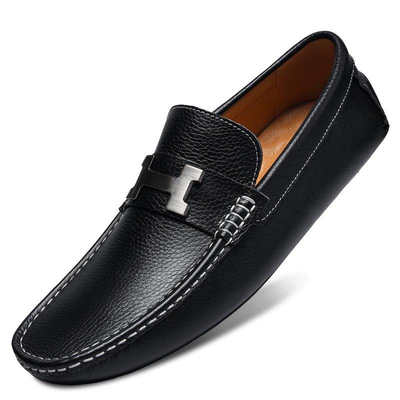 

Doudou shoes large size lazy driving shoes British casual shoes genuine leather cowhide men s shoes 37