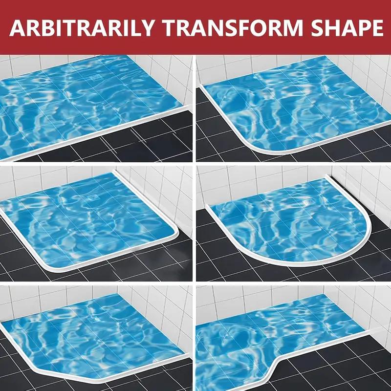1pc 2mX1.6cm bathroom water stop strip, self-adhesive flexible multifunctional water stop strip, anti slip water stop strip