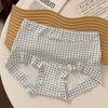 Sweet and Pure Girl Print Lace Edge Pure Cotton Underwear Women's No Steel Ring Anti-sagging Small Chest Gathering Thin Bra
