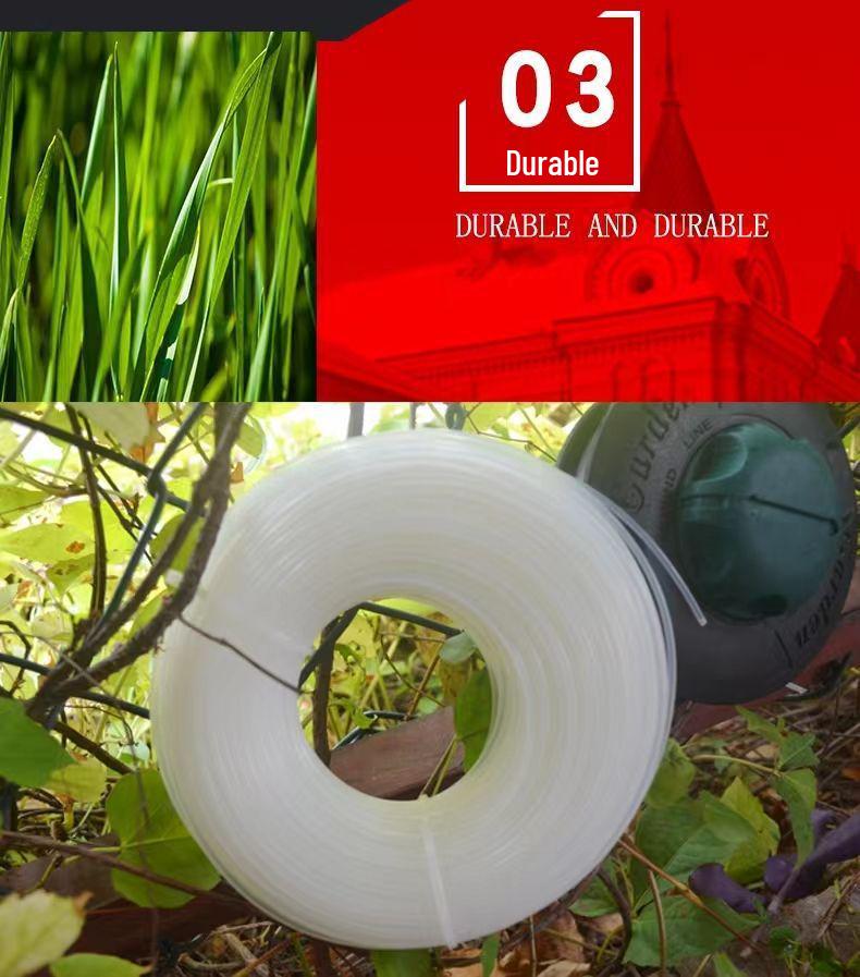 Steel Wire Braided Nylon Trimmer Line: Wear-Resistant, Sawtooth Weeding Rope for Mowing.