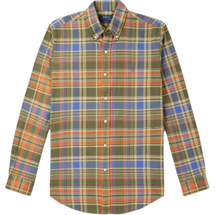 

Рубашка мужская Polo Ralph Lauren в клетку с длинным рукавом, однобортная, разноцветная 710961339-MULTICOLOR S