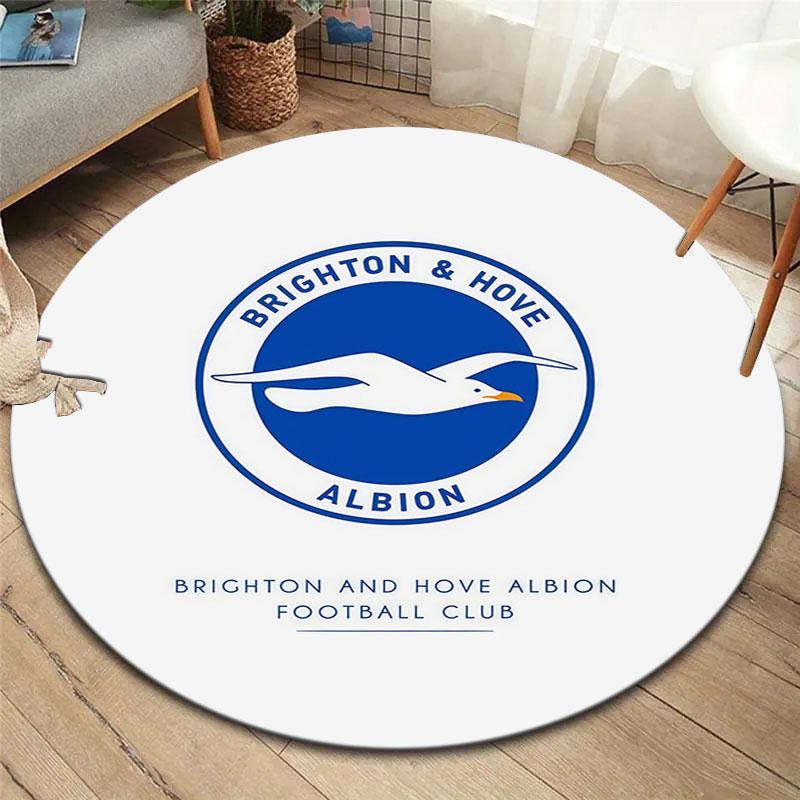 Brighton & Hove Albion Round Area Rug,Carpet Rug for Living Room Bedroom Sofa Playroom Decor,Non-slip Floor Mat