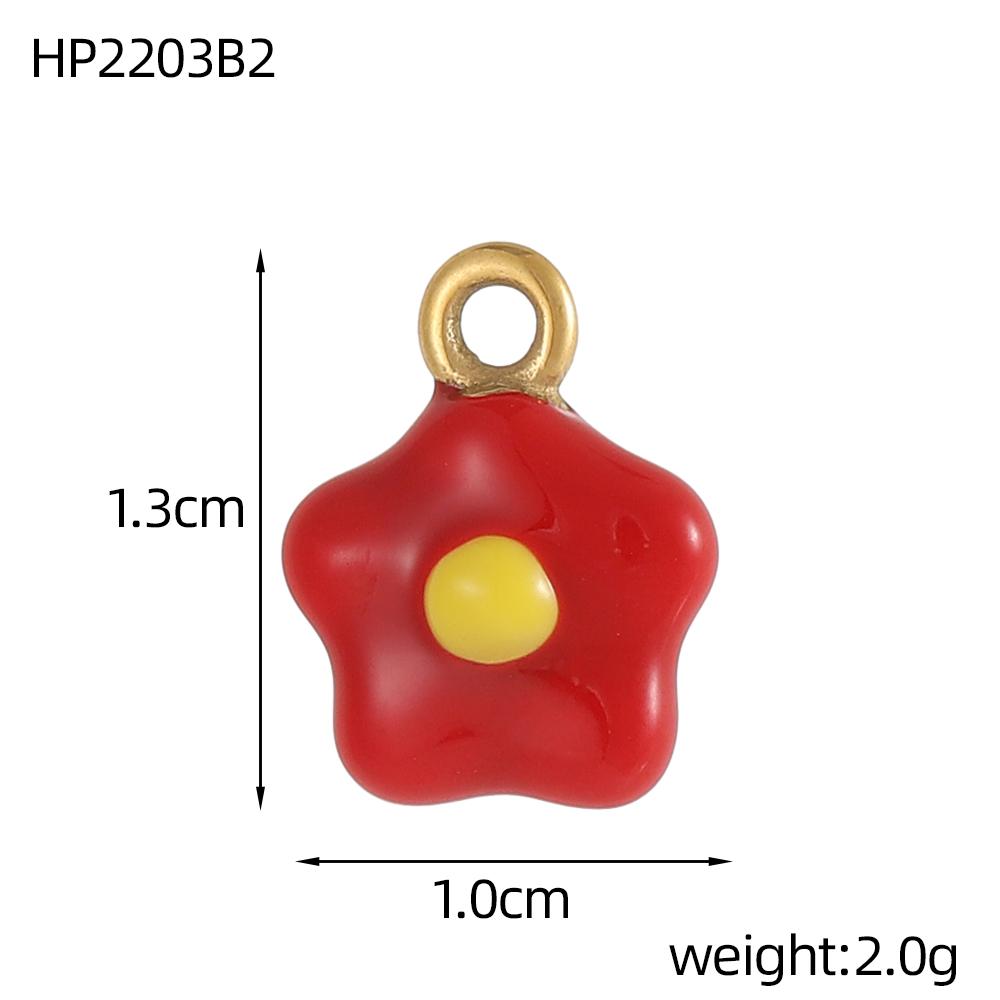 CARLIDANA Personalized Flower Stainless Steel Rabbit Pendant Strawberry Gold Plated Charm ice cream Enamel DIY Accessories