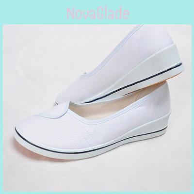 White Nurse Shoes Summer Flat Slip On Comfort Nonslip Soft Sole For Women