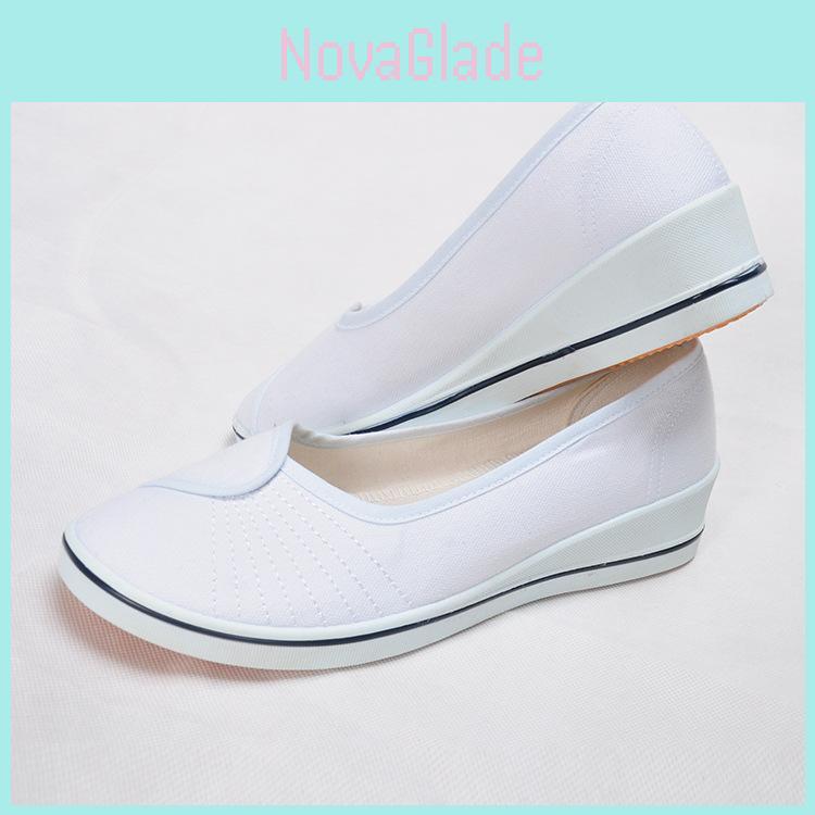 White Nurse Shoes Summer Flat Slip On Comfort Nonslip Soft Sole For Women