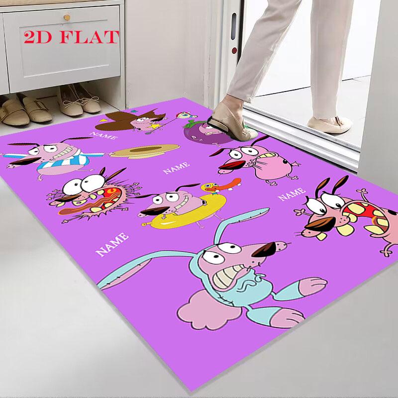 Custom Courage the Cowardly Dog Carpet Rug for Living Room Bedroom Home Sofa Decoration,Kids play Nonslip Floor Mat