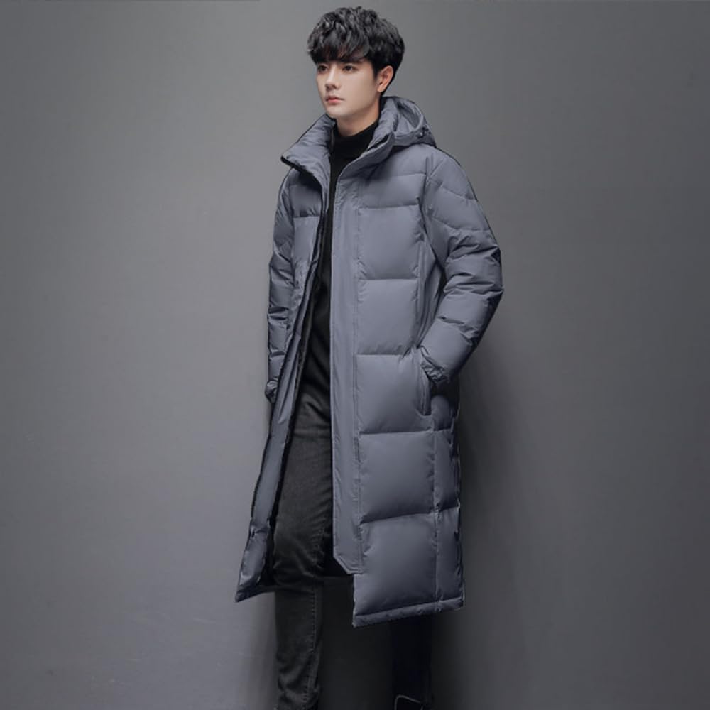 Aaronlive Down Long Winter Plus Size Down Outdoor Size 2XL Men's Coat, Coat, Clothing, Jacket, Padded, Hooded, Thick, Warm, Water-Repellent,