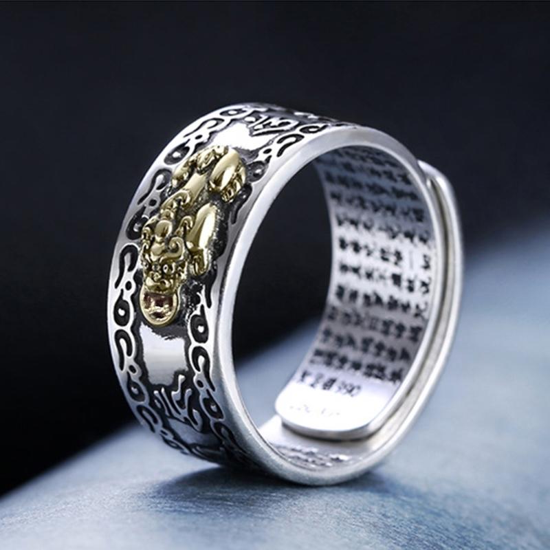 Feng Shui Mani for protective Wealth Ring charm Ring Amulet Wealth Lucky Open Adjustable Ring Buddhist Jew