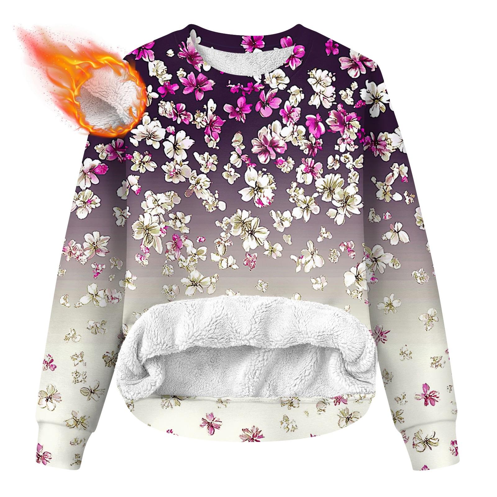 

Женская повседневная модная толстовка с круглым вырезом и принтом из бархата XL