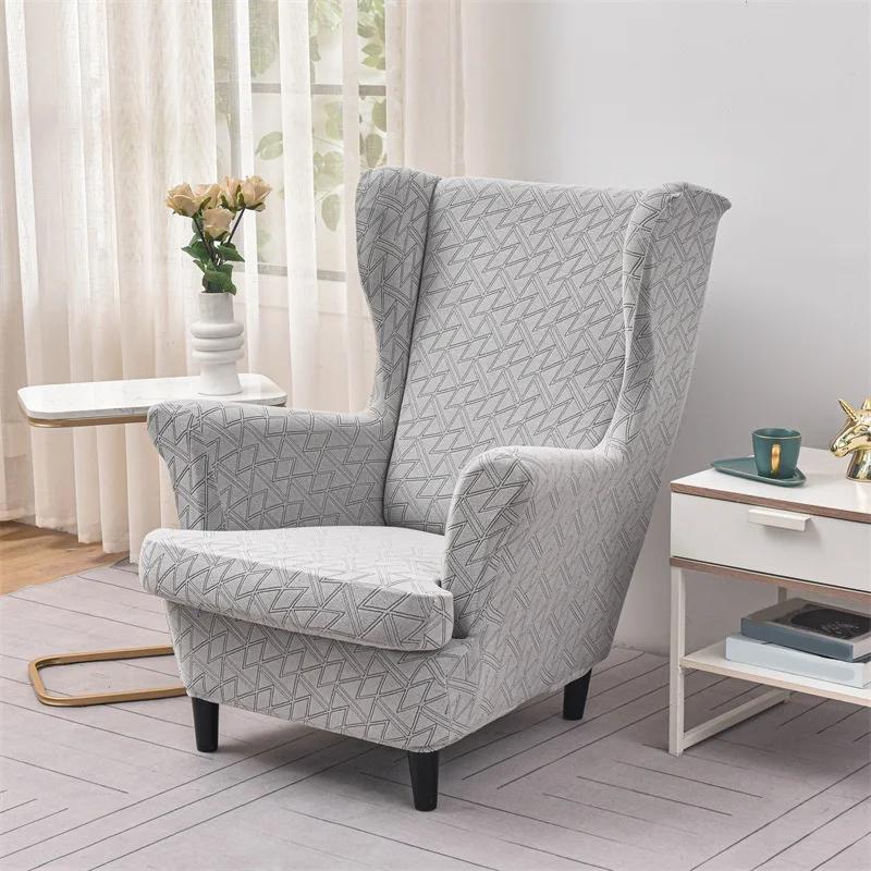Jacquard Oorfauteuilhoes Stretch Oorfauteuilbankhoezen Elastische Antislip Fauteuilhoes met Kussenhoes Beschermer Woondecoratie