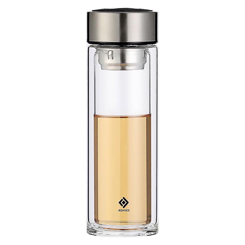 Yileya 320ml Double Wall Glass Business Tea Infuser Cup