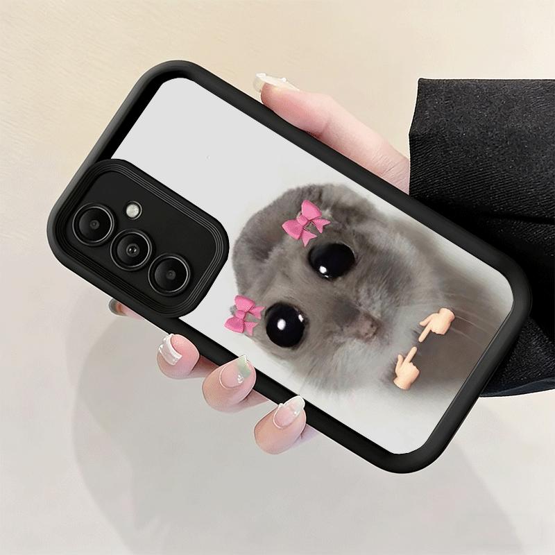 Phone Case for Samsung Galaxy A17 A16 A15 A14 A13 Funny Sad Hamster Meme A56 A36 A26 A55 A35 A25 A54 A34 A24 A53 A33 A23 A07 A06