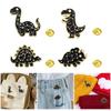 Creative Black Dinosaur Brooch with Constellations Creative Animal Lapel Pin Unisex Accessory for Clothing and Bags