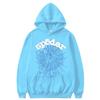 Fashion trend foam sp5der spider web print loose hooded sweater couple jumper hoodie