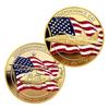 US Independence Day Commemorative Coin July 4th Helicopter Fighter Double sided Colored Metal Collection Craft Seal