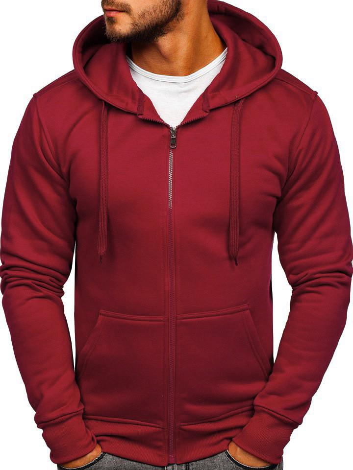Cross-Border Men's Zipper Hoodie Fleece Pullover Cardigan, Customizable Logo, 2025 Model (W3841)