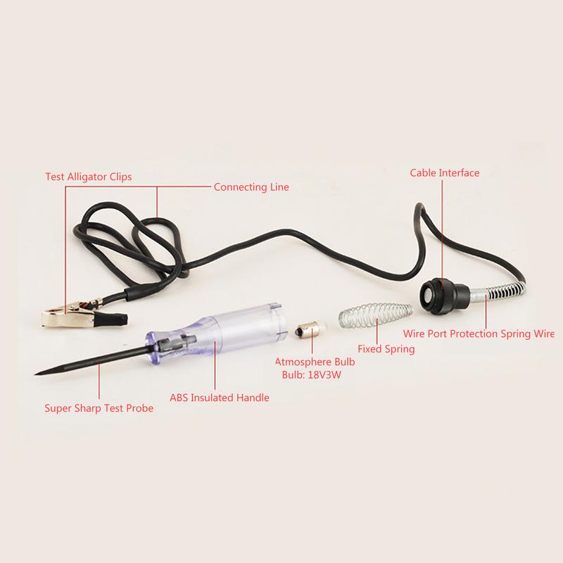 Car Circuit Tester Pen Heavy Duty Automotive Circuit Voltage Electrical Detector Diagnostic Test Tools With Extended Test