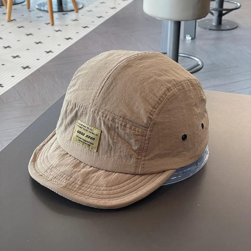 Japanische Baseballkappe mit kurzem Schirm für Herren Damen Weicher Schirm Baumwolle Sonnenschutz Schirmmütze Koreanisch Outdoor Stickerei Schirme Mütze One Size gray