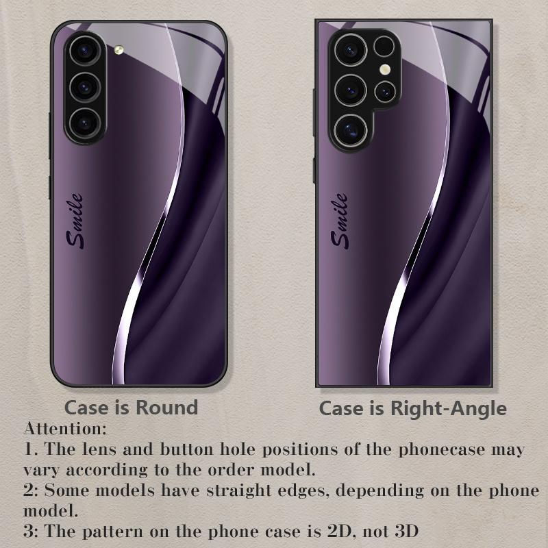 Lila Wellen Robuste Handyhülle Glas-Handyhülle für Samsung Galaxy S26 S25 S24 S23 S22 S21 FE Ultra Plus Herrenstil Business