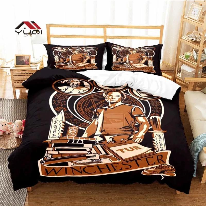 Supernatural Pattern Duvet Cover Set Bedding for Aldult Kids Bed Set Game Quilt Cover Comforter Cover Bedding Set