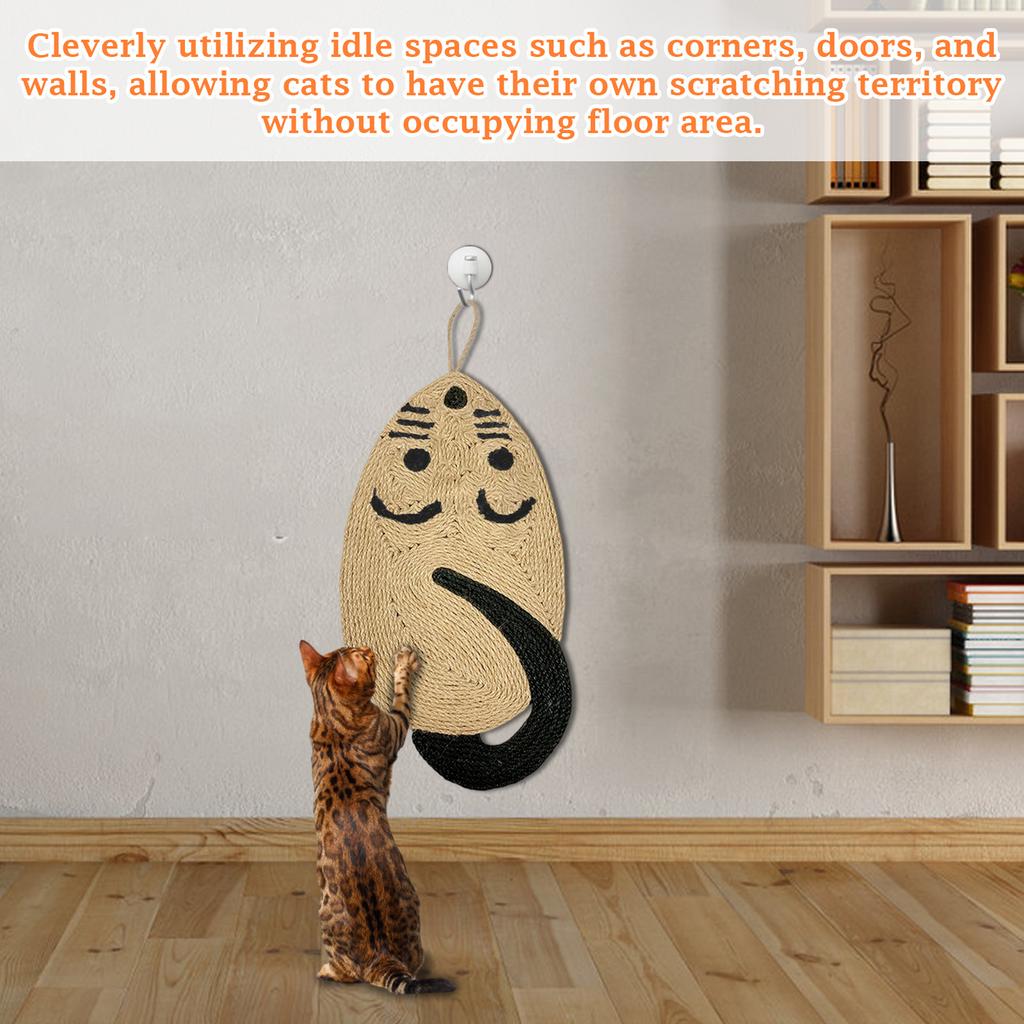 Mouse-Shaped Sisal Cats Scratcher Pad - Hanging & Floor-, Non-Shedding Cats Scratching Toy