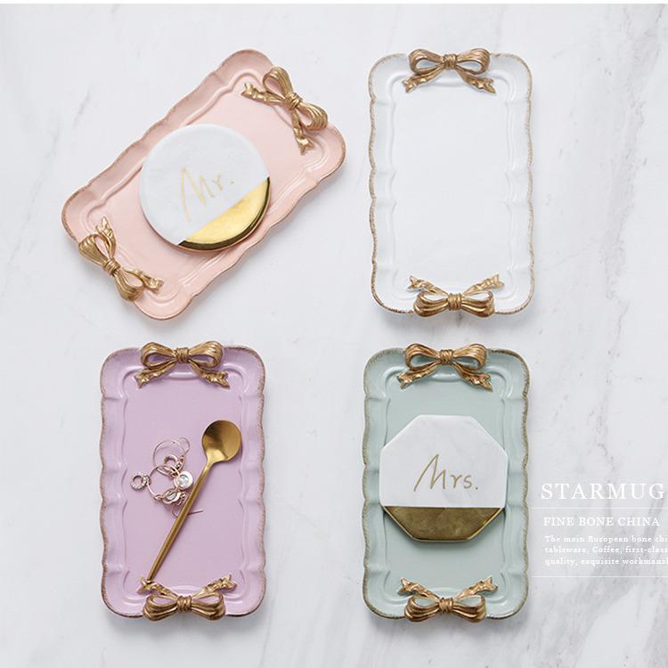 Bow-Shaped Creative Resin Jewelry and Dessert Tray