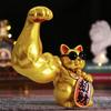 1Pcs Muscle Arm Lucky Cat Ornament Gifts Home Decoration Vigorous Cat Statue