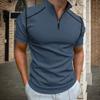 Men's Golf Short Sleeve T Shirts Casual Lightweight Shirt Stylish Quarter-Zip  Lapel Collar Shirt