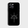Cyber Sigil Cross line Phone Case For iPhone 16,15,14,13,12,11 Plus,Pro Max,XS,X,XR,SE,Mini,8,7,Soft Silicone Black Cover