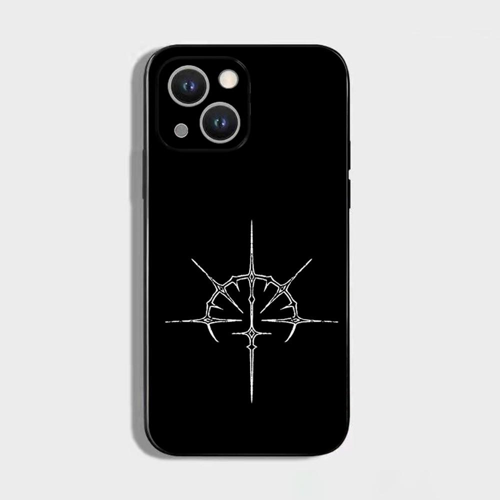 Cyber Sigil Cross line Phone Case For iPhone 16,15,14,13,12,11 Plus,Pro Max,XS,X,XR,SE,Mini,8,7,Soft Silicone Black Cover