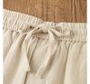 Breathable Cotton-Linen Straight-Leg Casual Pants with Elastic Waist & Pockets