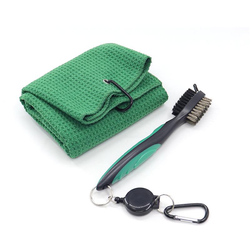 Golf Towel Set 3-Piece: Microfiber Waffle Weave with Pineapple Grid Design for Ball Cleaning