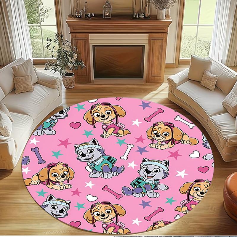 PAW Patrol Print Round Rug, Washable Floor Carpet, For Entryway Dorm Laundry Room Office Study, Home Decor Birthday Christmas Gift