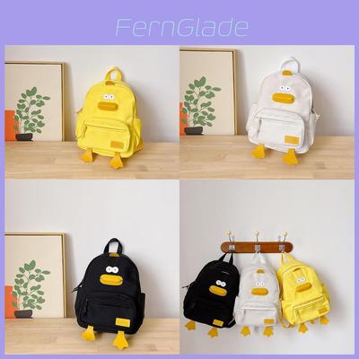 Adorable Cartoon Duck Kindergarten Backpack Large Capacity For Kids Boys Girls Breathable Canvas