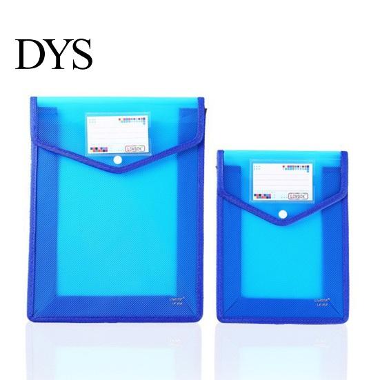 Office File Organizer Transparent Folder, with Snap Closure, Waterproof A4 A5 Document Bag, Closure Case Large Capacity Colorful PP Envelope