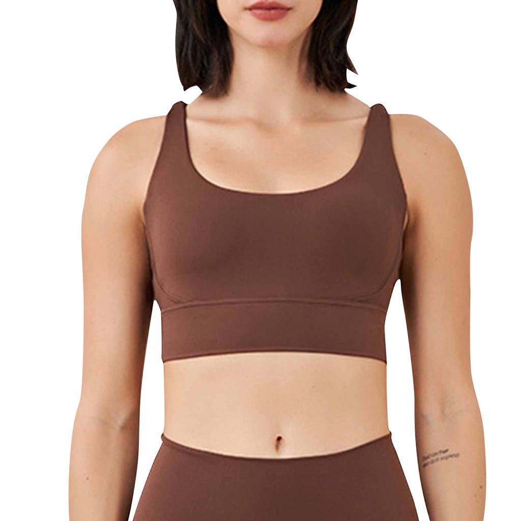 Double-sided Brushed Cross Back Sports Shockproof Gathered Yoga Fitness Vest