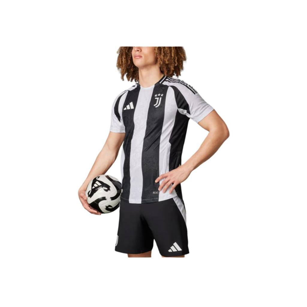 Adidas Juventus Colorblock Crew Neck Slim-Fit Soft Short Sleeve Soccer Jersey Men Tops White Black IT6056