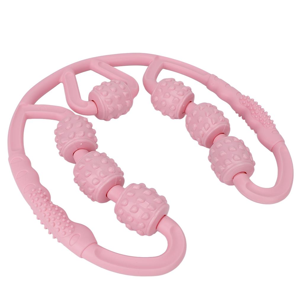 Leg Massage Roller 7 Wheels All Round Massaging Relieve Muscle Soreness Leg Rollers for Calf Thigh Pink
