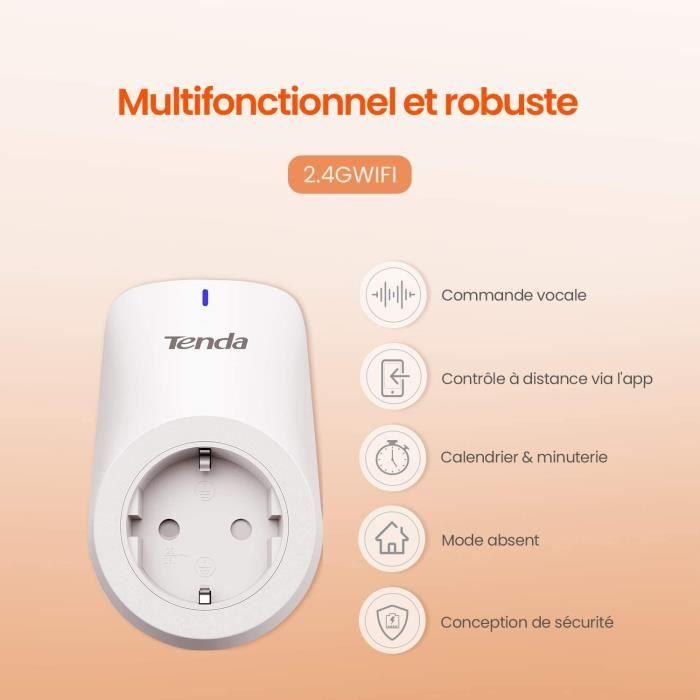 Prise Connectée - TENDA - Beli SP3-4 - 2.3KW - Protection Bébé - Compatible Avec Alexa