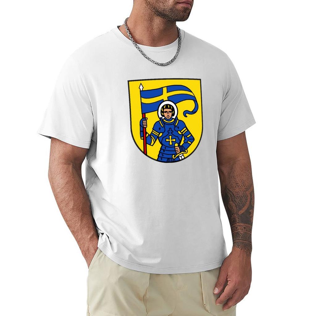 St. Moritz Wappen Schweiz T-Shirt Fleckenabweisendes Freizeit-T-Shirt