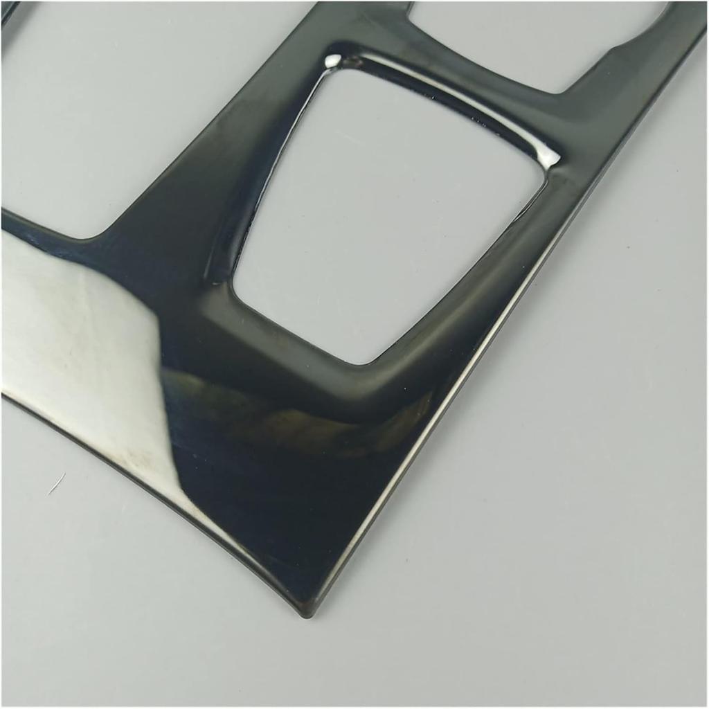 Black Center Console Gear Shift Panel Decoration Cover Trim Compatible with BMW X5 E70 X6 E71 2008-2014 LHD Stainless Steel Car Styling (Color :