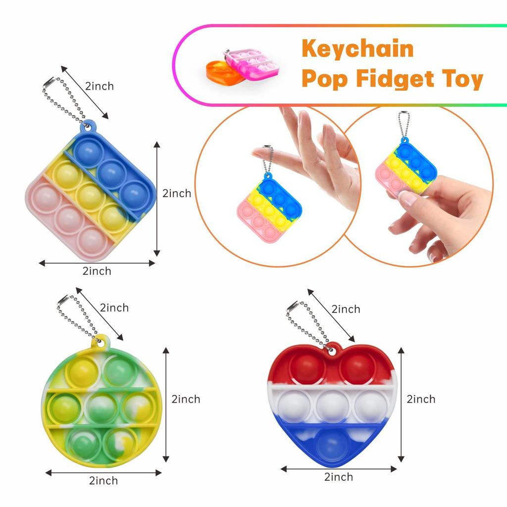 24/36/48 Pop Fidget Toys Bulk Its Party Favors For Kids Mini Pop Keychain It Fidget Toy Small Fidgets For Classroom Prizes