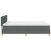 LED Box Spring Bed with Headboard Dark Grey 140 x 190 cm Fabric