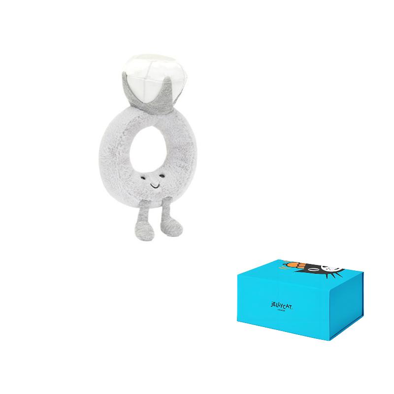 JELLYCAT Fun Items Series Playable Diamond Ring Doll Plush Doll 20cm Tall