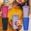Insulated Glitter Coffee Cup Double Layer Stainless Steel Water Bottle  Girl