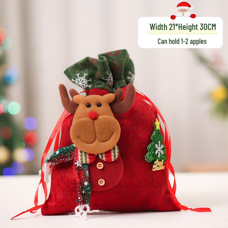 Christmas Eve Gift Tote with Santa, Snowman & Reindeer Design