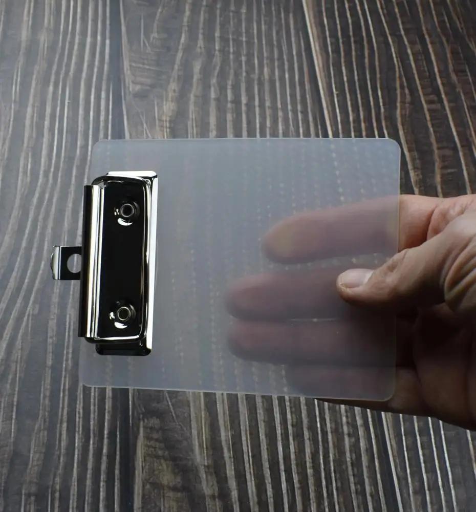 5Pcs Mini Transparent Clipboard Small File Folder Organizer Writing Paper Holder Clip Board Stationery Office School Supplies