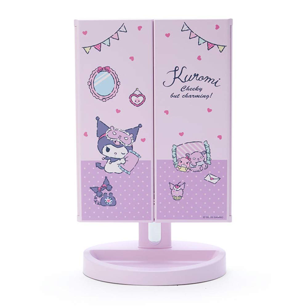 

Sanrio Kuromi Lighted Mirror, Approx. 33.5 x 12 x 28.5 cm (with door open), ABS Resin Glass, 064271