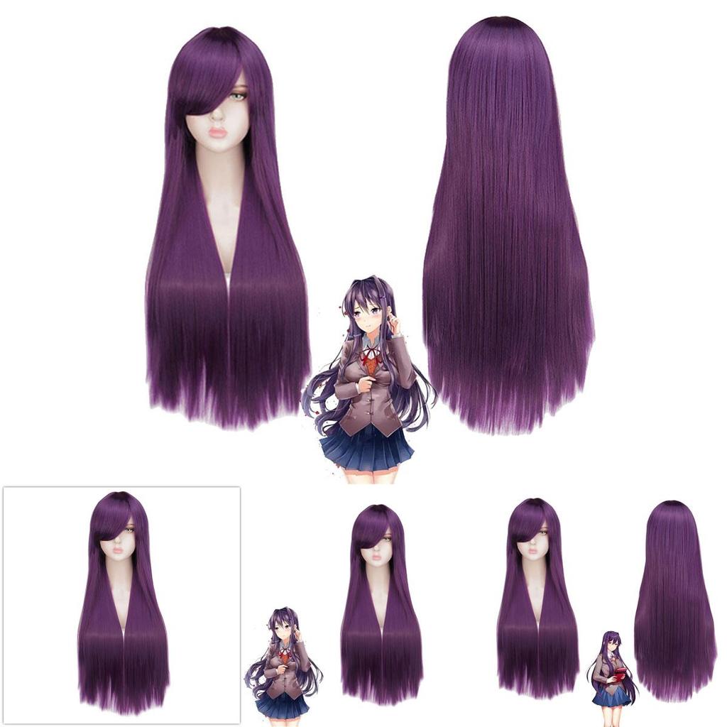 Long Synthetic Wig For Cosplay Anime Doki Doki Literature Club Yuri