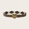 Heart Buckle Waist Belt Punk Chain Heavy Duty Grunge Buckle Modern Waistband Waist Chain Studded Belt